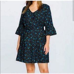 Draper James x Eloquii Forget Me Dots Floral Polka Dot Dress